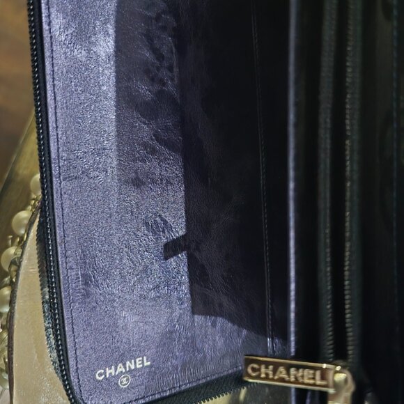 EUC Authentic ULTRA RARE Chanel Cambon Iridescent Blue Organizer Wallet - Picture 6 of 16